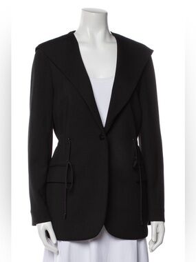 Theory Black Hooded Blazer Jacket sz Small